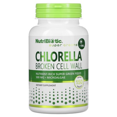 NutriBiotic, Super Zielona, Chlorella, 500 mg, 150 Wegańskich Tabletek NutriBiotic, Super Zielona, Chlorella, 500 mg, 150 Wegańskich Tabletek