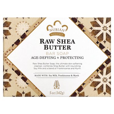 Nubian Heritage, Raw Shea Butter Bar Mydło, 5 uncji (142 g)