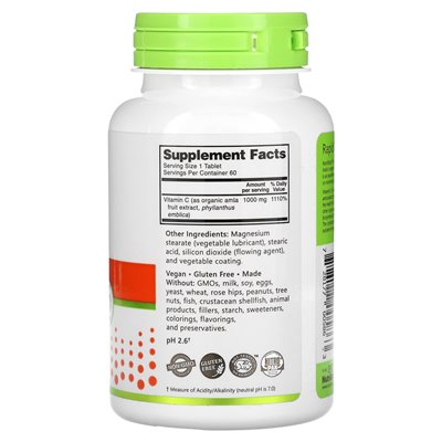 Nutribiotic, Immunity, Vitamin AMLA, 1000 mg, 60 Vegan Tablets