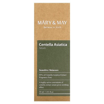 Mary &amp May, Centella Asiatica Serum, Fragrance Free, 1,01 Fl Oz (30 ml)