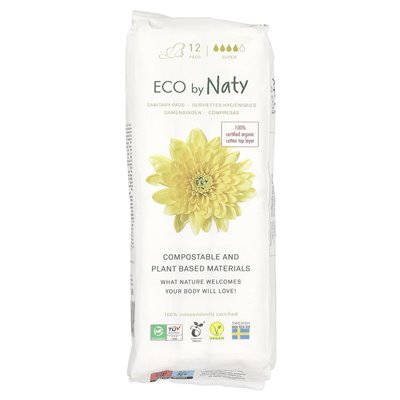 Naty, podkładki sanitarne, super, 12 padów