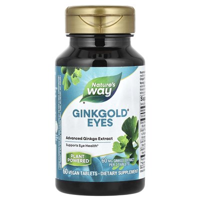 Nature's Way, Ginkgold Eyes, 60 mg, 60 vegan tablets (30 mg per tablet)