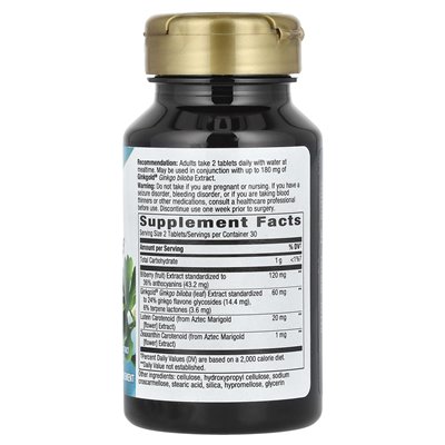 Nature's Way, Ginkgold Eyes, 60 mg, 60 wegańskich tabletek (30 mg na tablet)