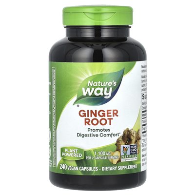 Nature's Way, Ginger Root, 1100 mg, 240 wegańskich kapsułek (550 mg na kapsułkę) Nature's Way, Ginger Root, 1100 mg, 240 wegańskich kapsułek (550 mg na kapsułkę)