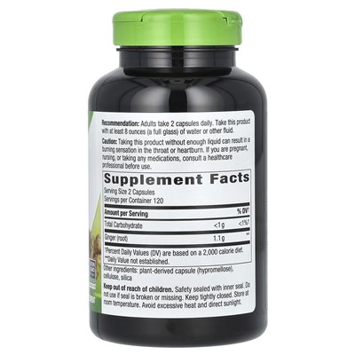 Nature's Way, Ginger Root, 1100 mg, 240 wegańskich kapsułek (550 mg na kapsułkę) Nature's Way, Ginger Root, 1100 mg, 240 wegańskich kapsułek (550 mg na kapsułkę)