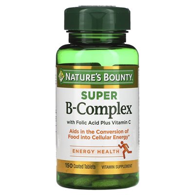 Nature Nature, Super B-complex with folic acid plus vitamin C, 150 coated tablets