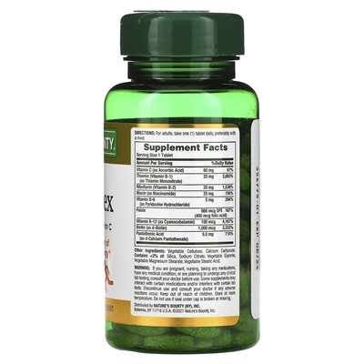 Nature Nature, Super B-Komplex mit Folsäure plus Vitamin C, 150 überzogene Tabletten