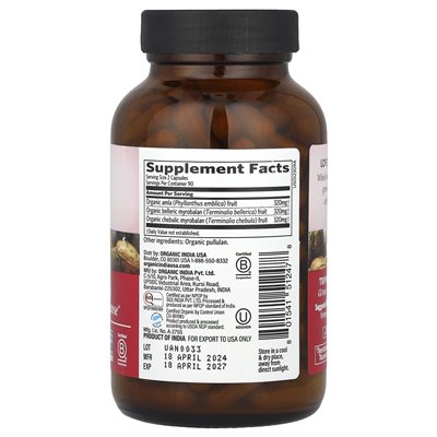 Organic India, Triphala, 180 vegetarische Kapseln