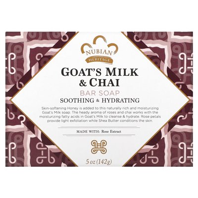 Nubian Heritage, Goat's Milk &amp Chai Bar mydła, 5 uncji (142 g)
