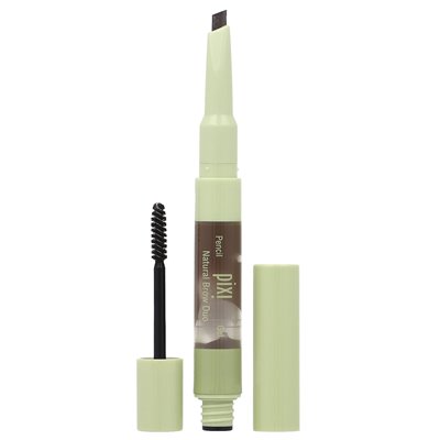 Pixi Beauty, 2-w-1 Natural Brow Duo, Brow Pencil &amp Gel, 0633 Deep Brunette, 1 Count