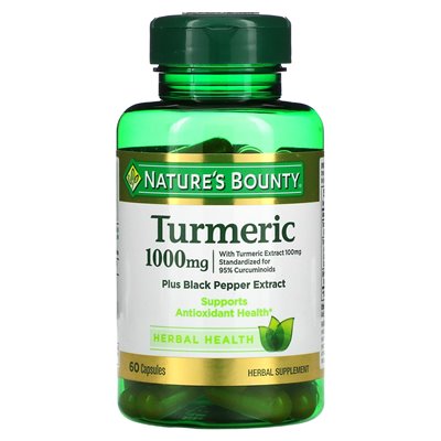 Nature's Bounty, Turmeric and Black Pepper Extract, 1000mg, 60 Capsules
