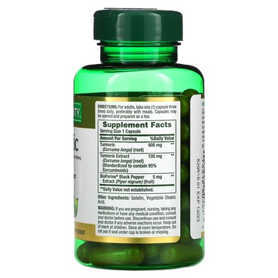 Nature's Bounty, Kurkuma- und Schwarzpfeffer-Extrakt, 1000 mg, 60 Kapseln