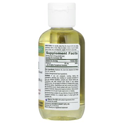 Nature's Bounty, witaminy E-olein, 2,5 fl oz (75 ml) Nature's Bounty, witaminy E-olein, 2,5 fl oz (75 ml)