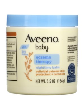 Aveeno, Dla niemowląt, leczenie wyprysków, balsam na noc, bez kompozycji zapachowych, 156 g Aveeno, Dla niemowląt, leczenie wyprysków, balsam na noc, bez kompozycji zapachowych, 156 g