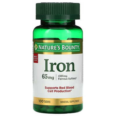 Nature's Bounty, żelazo, 65 mg, 100 tabletek