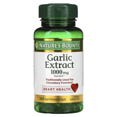Nature's Bounty, ekstrakt z czosnku, 1000 mg, 100 miękkich zwolnień