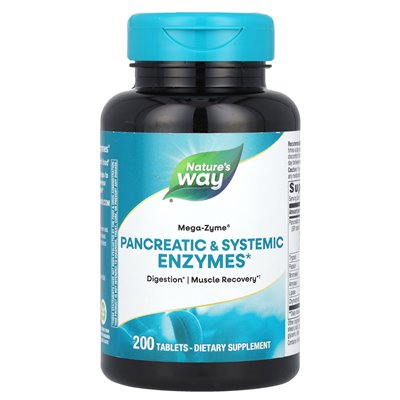 Nature's Way, Mega-Zyme®, Pancreatic and Systemic Enzymes, 200 Tablets