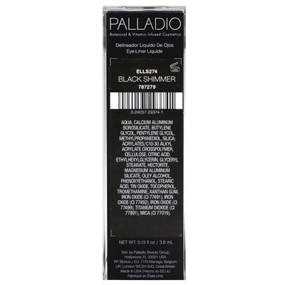Palladio, liquid eyeliner, black gloss ELLS274, 0.13 Fl Oz (3.8 ml)