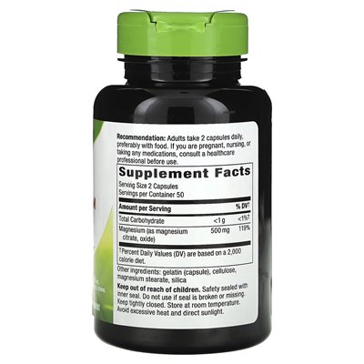 Nature's Magnesium Complex, 500 mg, 100 Kapseln (250 mg pro Kapsel)
