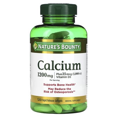 Nature's Bounty, wapń plus witamina D3, 1200 mg, 120 miękkich uwalniania (600 mg na miękką)