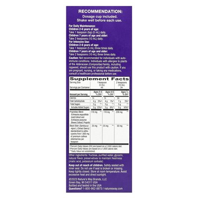 Nature's Way, Kids Sambucus®, syrop immunologiczny, bzorca, wiek 2+, 8 fl oz (240 ml) Nature's Way, Kids Sambucus®, syrop immunologiczny, bzorca, wiek 2+, 8 fl oz (240 ml)