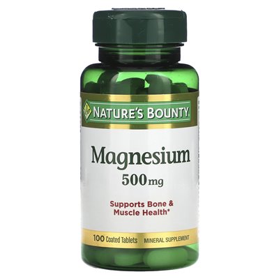 Nature's Bounty, magnez, 500 mg, 100 tabletek powlekanych