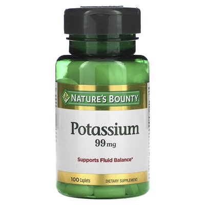 Nature's Bounty, potas, 99 mg, 100 kapletów Nature's Bounty, potas, 99 mg, 100 kapletów
