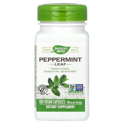 Nature's Way, Peppermint Leaf, 700 mg, 100 kapsułek wegańskich (350 mg na kapsułkę)