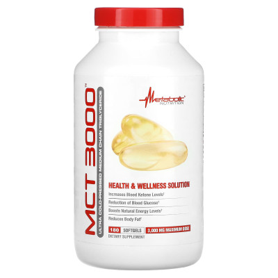 Metabolic Nutrition, MCT 3000, 1000 mg, 180 softgels Metabolic Nutrition, MCT 3000, 1000 mg, 180 softgels