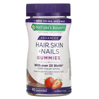 Nature's Bounty, Advanced Hair, Skin & Nails, Strawberries, 40 Gummies