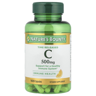 Nature's Bounty, Time uwolniony witamina C, 500 mg, 100 kapsułek