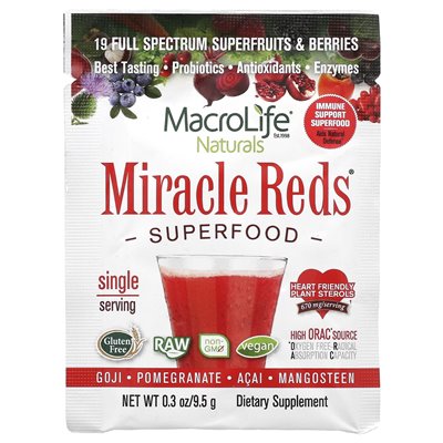 Macrolife Naturals, Miracle Reds, Superfood, Goji, Granate, Acai, Mangosten, 0,3 uncji (9,5 g)