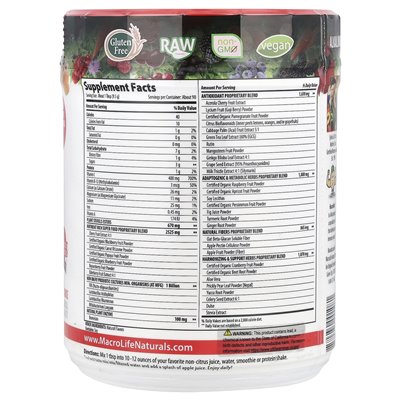 Macrolife Naturals, Miracle Reds®, Superfood, Goji-Pomegranate-Acai-Mangosteen, 30 uncji (850 g)