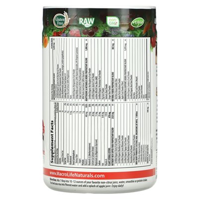 Macrolife Naturals, Miracle Reds, Superfood, Goji-Pomegranate-Acai-Mangosteen, 10 uncji (283,5 g)