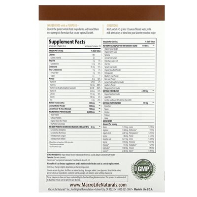 Macrolife Naturals, Macromeal, Ultimatives Superfood, Schokolade, 10 Päckchen, 1,6 oz (45 g)
