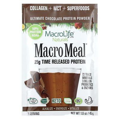 Macrolife Naturals, Macromeal, Ultimatives Superfood, Schokolade, 10 Päckchen, 1,6 oz (45 g)
