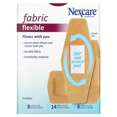 Nexcare, elastyczne bandaża tkanin, 30 różnych rozmiarów