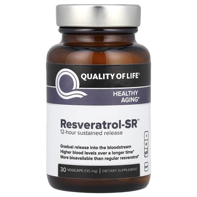 Jakość życia, Resveratrol-SR ™, 135 mg, 30 vegicaps