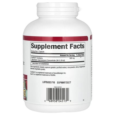 Natural Factors, CranRich, Super Strength, koncentrat żurawinowy, 500 mg, 180 kapsułek Natural Factors, CranRich, Super Strength, koncentrat żurawinowy, 500 mg, 180 kapsułek