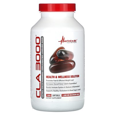 Metabolic Nutrition, CLA 3000, 3000 mg, 180 Softgels (1000 mg pro Softgel)