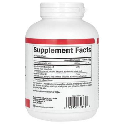 Czynniki naturalne, witamina C, uwalnianie czasu, 1000 mg, 180 tabletek Czynniki naturalne, witamina C, uwalnianie czasu, 1000 mg, 180 tabletek
