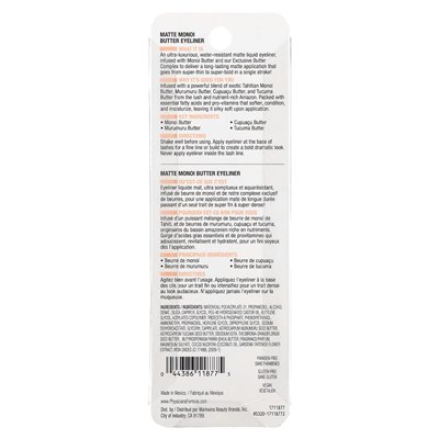Doctors Formula, Matte Monoi, Eyeliner Butter, 1711877 Mattschwarz, 0,2 fl oz (6 ml) Doctors Formula, Matte Monoi, Eyeliner Butter, 1711877 Mattschwarz, 0,2 fl oz (6 ml)