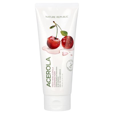 Nature Republic, Fresh Herb Cleansing Foam, Acerola, 5.74 Fl Oz (170 ml) Nature Republic, Fresh Herb Cleansing Foam, Acerola, 5.74 Fl Oz (170 ml)