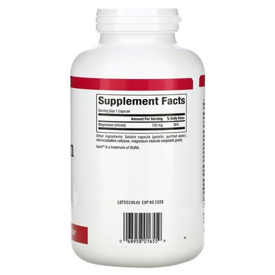 Czynniki naturalne, cytrynian magnezu, 150 mg, 360 kapsułek