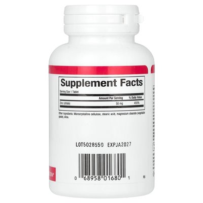Czynniki naturalne, cytrynian cynku, 50 mg, 90 tabletek