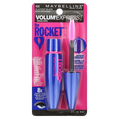 Maybelline, Volum 'Express, The Rocket Mascara, 400 Blackest Black, 0,3 fl oz (9 ml)