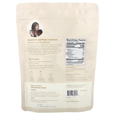 NUZEST, Wsparcie trawienne białka ™, mieszanka napojów białkowych roślin, probiotyczna wanilia, 15,87 uncji (450 g)