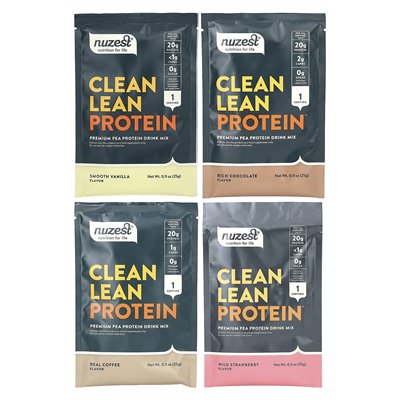 Nuzest, czyste szczupłe białko, 4 opakowanie o smaku smaku, 10 pakietów, 0,9 uncji (25 g) każdy