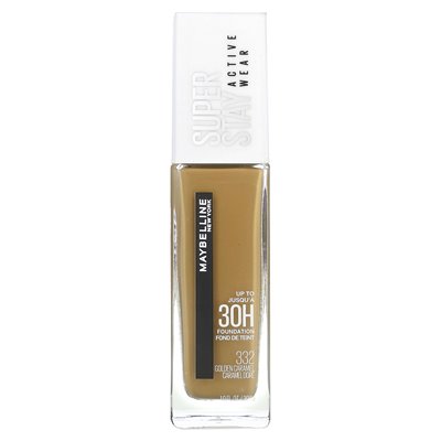 Maybelline, Super Stay, Active Wear Foundation, 332 Golden Caramel, 1 Fl Oz (30 ml)