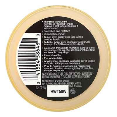 Maybelline, Permanent Fix, transparentes Puder, Banane, 0,21 oz (6 g)
